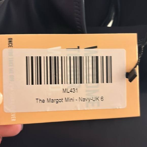 Mars The Label navy leather mini dress with zipper - Picture 5 of 5